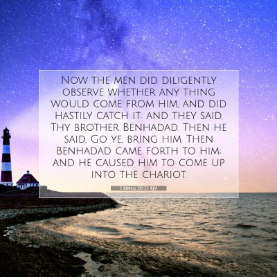 Picture 07 - 1 Kings 20:33 KJV - Now the men did diligently observe whether any - Bible Verse Picture