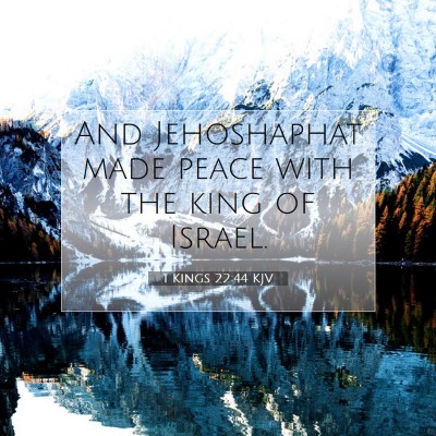 Picture 07 - 1 Kings 22:44 KJV - And Jehoshaphat made peace with the king of - Bible Verse Picture
