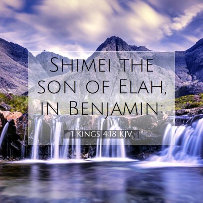 Picture 07 - 1 Kings 4:18 KJV - Shimei the son of Elah, in - Bible Verse Picture