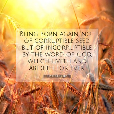 Picture 07 - 1 Peter 1:23 KJV - Being born again, not of corruptible seed, but of - Bible Verse Picture