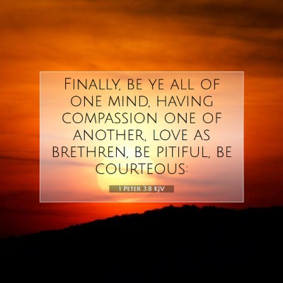 Picture 07 - 1 Peter 3:8 KJV - Finally, be ye all of one mind, having compassion - Bible Verse Picture
