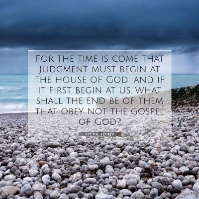 Picture 07 - 1 Peter 4:17 KJV - For the time is come that judgment must begin at - Bible Verse Picture