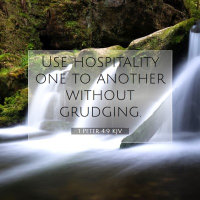 Picture 07 - 1 Peter 4:9 KJV - Use hospitality one to another without - Bible Verse Picture