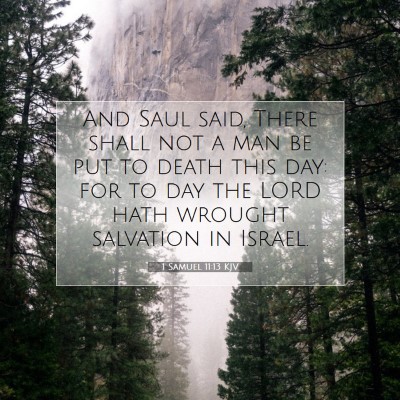 Picture 07 - 1 Samuel 11:13 KJV - And Saul said, There shall not a man be put to - Bible Verse Picture