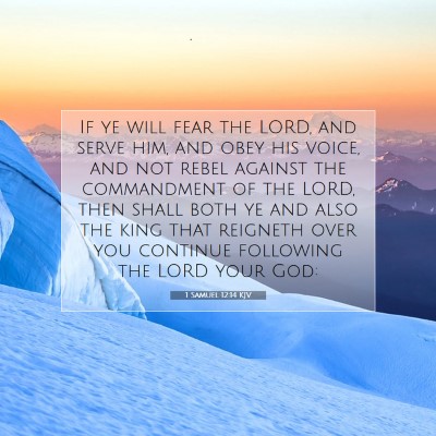Picture 07 - 1 Samuel 12:14 KJV - If ye will fear the LORD, and serve him, and obey - Bible Verse Picture