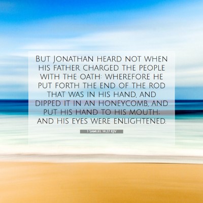 Picture 07 - 1 Samuel 14:27 KJV - But Jonathan heard not when his father charged - Bible Verse Picture