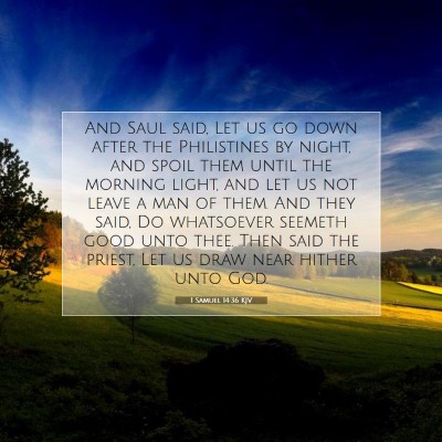 Picture 07 - 1 Samuel 14:36 KJV - And Saul said, Let us go down after the - Bible Verse Picture