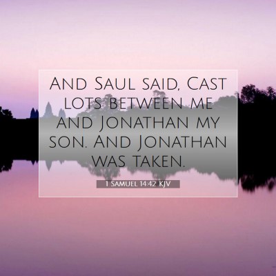 Picture 07 - 1 Samuel 14:42 KJV - And Saul said, Cast lots between me and Jonathan - Bible Verse Picture