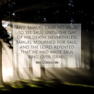Picture 07 - 1 Samuel 15:35 KJV - And Samuel came no more to see Saul until the day - Bible Verse Picture
