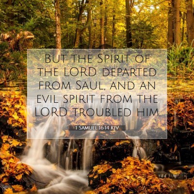 Picture 07 - 1 Samuel 16:14 KJV - But the Spirit of the LORD departed from Saul, - Bible Verse Picture