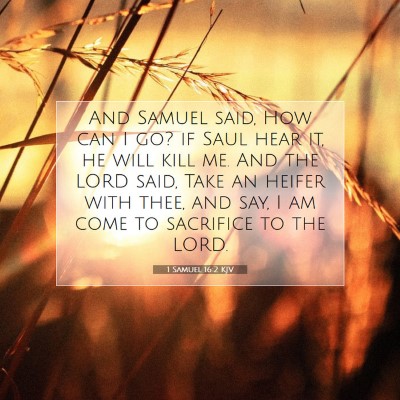 Picture 07 - 1 Samuel 16:2 KJV - And Samuel said, How can I go? if Saul hear it, - Bible Verse Picture