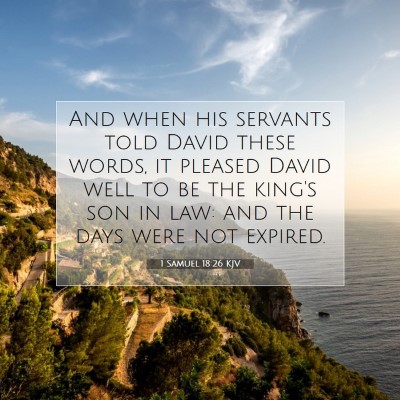 Picture 07 - 1 Samuel 18:26 KJV - And when his servants told David these words, it - Bible Verse Picture
