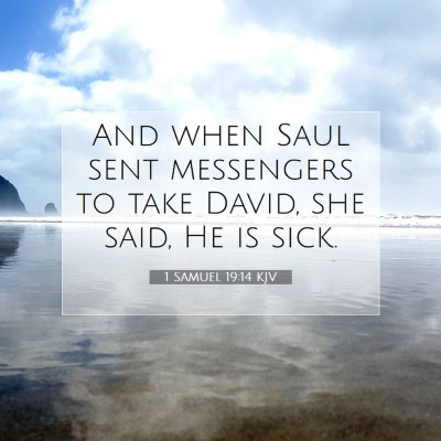 Picture 07 - 1 Samuel 19:14 KJV - And when Saul sent messengers to take David, she - Bible Verse Picture