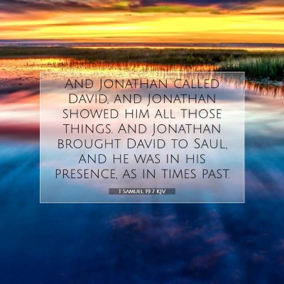 Picture 07 - 1 Samuel 19:7 KJV - And Jonathan called David, and Jonathan showed - Bible Verse Picture