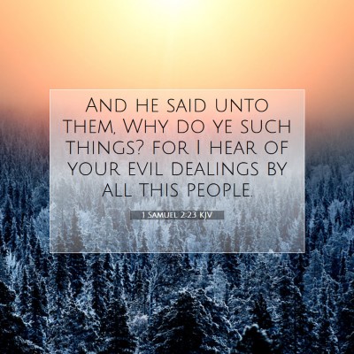 Picture 07 - 1 Samuel 2:23 KJV - And he said unto them, Why do ye such things? for - Bible Verse Picture