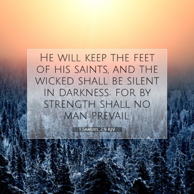 Picture 07 - 1 Samuel 2:9 KJV - He will keep the feet of his saints, and the - Bible Verse Picture