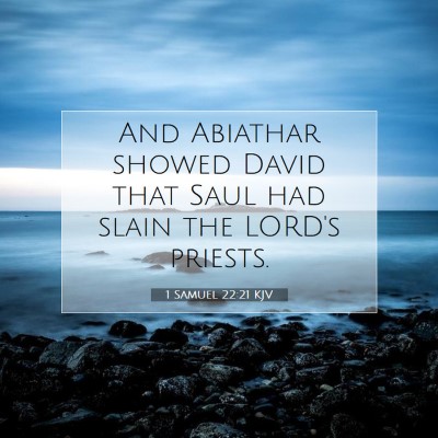 Picture 07 - 1 Samuel 22:21 KJV - And Abiathar showed David that Saul had slain the - Bible Verse Picture