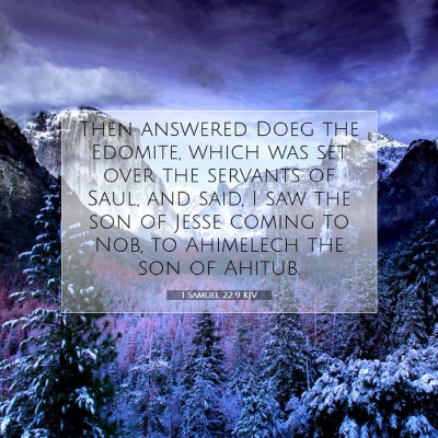 Picture 07 - 1 Samuel 22:9 KJV - Then answered Doeg the Edomite, which was set - Bible Verse Picture