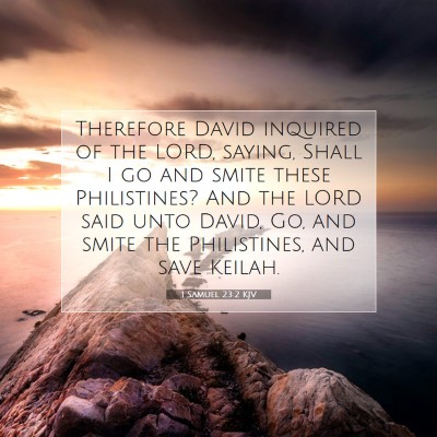 Picture 07 - 1 Samuel 23:2 KJV - Therefore David inquired of the LORD, saying, - Bible Verse Picture