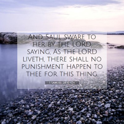 Picture 07 - 1 Samuel 28:10 KJV - And Saul sware to her by the LORD, saying, As the - Bible Verse Picture