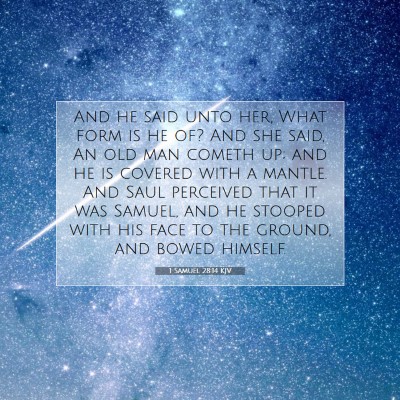 Picture 07 - 1 Samuel 28:14 KJV - And he said unto her, What form is he of? And she - Bible Verse Picture