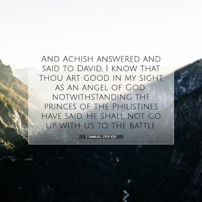 Picture 07 - 1 Samuel 29:9 KJV - And Achish answered and said to David, I know - Bible Verse Picture