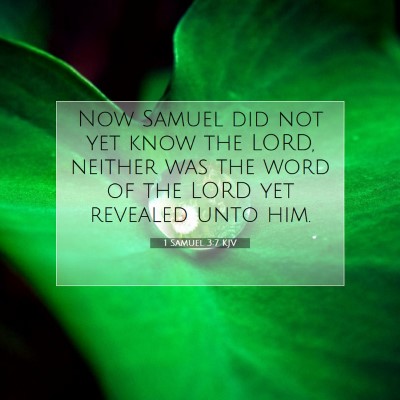 Picture 07 - 1 Samuel 3:7 KJV - Now Samuel did not yet know the LORD, neither was - Bible Verse Picture