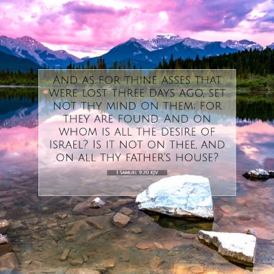 Picture 07 - 1 Samuel 9:20 KJV - And as for thine asses that were lost three days - Bible Verse Picture