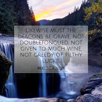 Picture 07 - 1 Timothy 3:8 KJV - Likewise must the deacons be grave, not - Bible Verse Picture