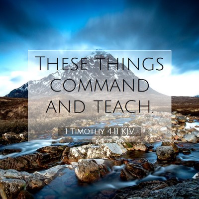 Picture 07 - 1 Timothy 4:11 KJV - These things command and - Bible Verse Picture