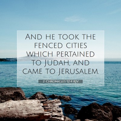 Picture 07 - 2 Chronicles 12:4 KJV - And he took the fenced cities which pertained to - Bible Verse Picture
