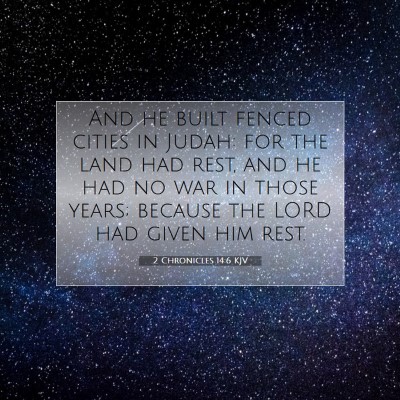 Picture 07 - 2 Chronicles 14:6 KJV - And he built fenced cities in Judah: for the land - Bible Verse Picture