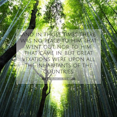 Picture 07 - 2 Chronicles 15:5 KJV - And in those times there was no peace to him that - Bible Verse Picture