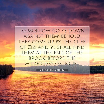 Picture 07 - 2 Chronicles 20:16 KJV - To morrow go ye down against them: behold, they - Bible Verse Picture