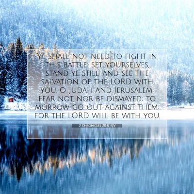 Picture 07 - 2 Chronicles 20:17 KJV - Ye shall not need to fight in this battle: set - Bible Verse Picture