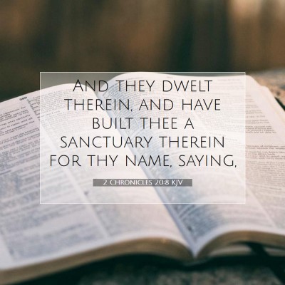 Picture 07 - 2 Chronicles 20:8 KJV - And they dwelt therein, and have built thee a - Bible Verse Picture