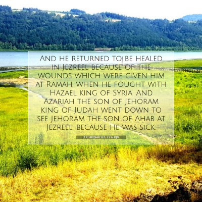 Picture 07 - 2 Chronicles 22:6 KJV - And he returned to be healed in Jezreel because - Bible Verse Picture