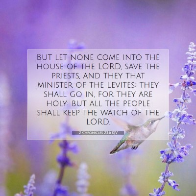 Picture 07 - 2 Chronicles 23:6 KJV - But let none come into the house of the LORD, - Bible Verse Picture