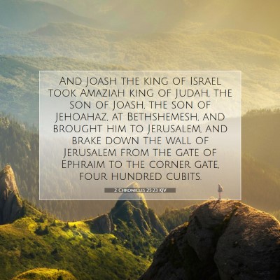 Picture 07 - 2 Chronicles 25:23 KJV - And Joash the king of Israel took Amaziah king of - Bible Verse Picture