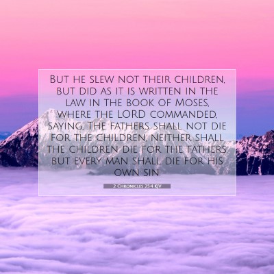 Picture 07 - 2 Chronicles 25:4 KJV - But he slew not their children, but did as it is - Bible Verse Picture