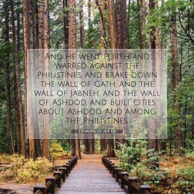 Picture 07 - 2 Chronicles 26:6 KJV - And he went forth and warred against the - Bible Verse Picture