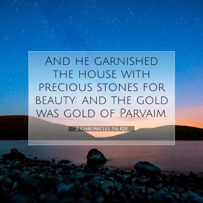 Picture 07 - 2 Chronicles 3:6 KJV - And he garnished the house with precious stones - Bible Verse Picture