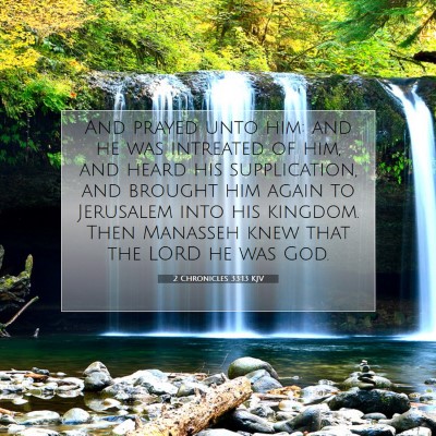 Picture 07 - 2 Chronicles 33:13 KJV - And prayed unto him: and he was intreated of him, - Bible Verse Picture