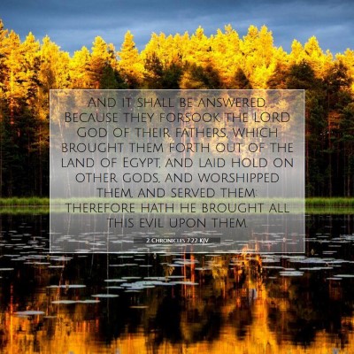 Picture 07 - 2 Chronicles 7:22 KJV - And it shall be answered, Because they forsook - Bible Verse Picture