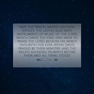 Picture 07 - 2 Chronicles 7:6 KJV - And the priests waited on their offices: the - Bible Verse Picture