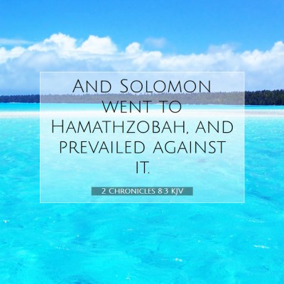 Picture 07 - 2 Chronicles 8:3 KJV - And Solomon went to Hamathzobah, and prevailed - Bible Verse Picture