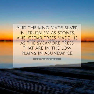 Picture 07 - 2 Chronicles 9:27 KJV - And the king made silver in Jerusalem as stones, - Bible Verse Picture