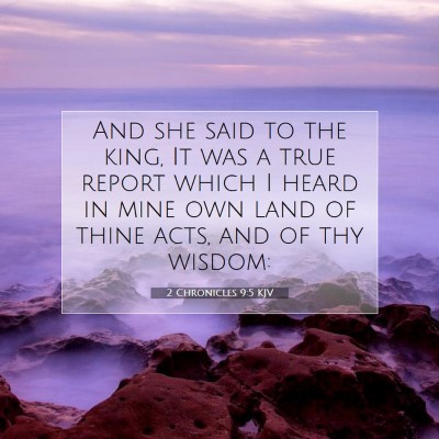 Picture 07 - 2 Chronicles 9:5 KJV - And she said to the king, It was a true report - Bible Verse Picture