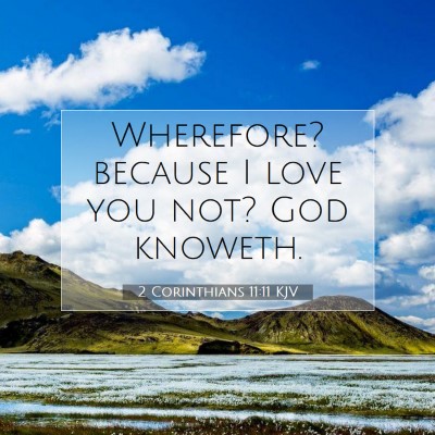 Picture 07 - 2 Corinthians 11:11 KJV - Wherefore? because I love you not? God - Bible Verse Picture