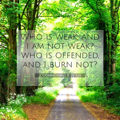 Picture 07 - 2 Corinthians 11:29 KJV - Who is weak, and I am not weak? who is offended, - Bible Verse Picture
